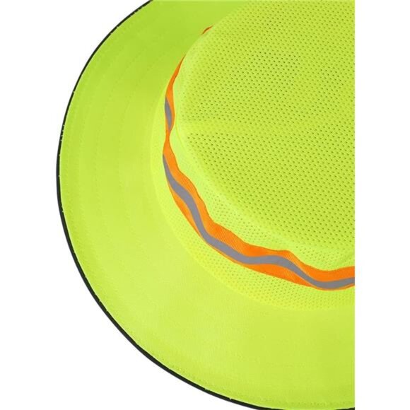 Unisex High Visibility Reflective Bucket Hat Mesh Wide Brim Work Safety Boonie - Picture 5 of 8